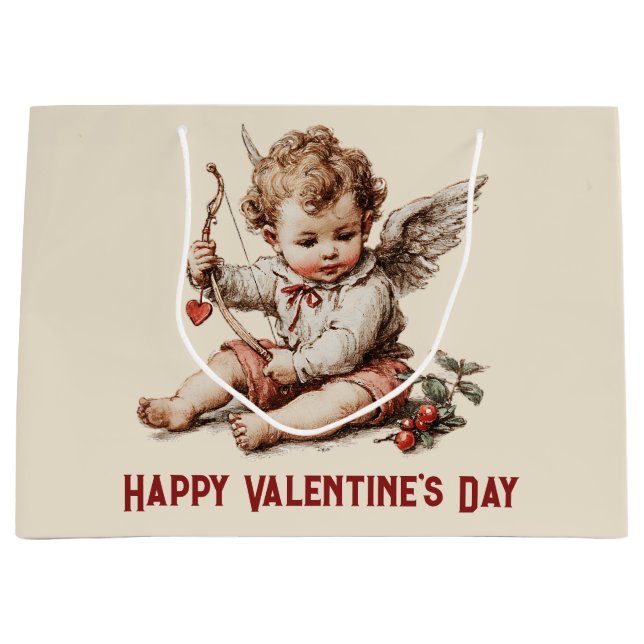 Vintage Cupid med hjärtbåge (Framsidan)