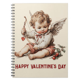 Vintage Cupid med hjärtbåge Anteckningsbok