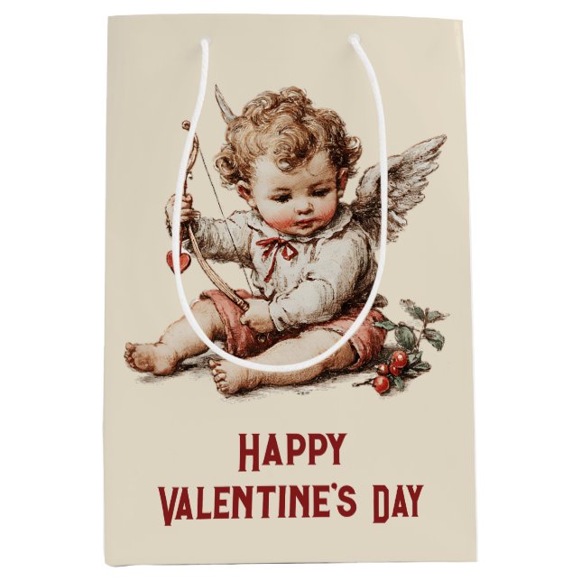 Vintage Cupid med hjärtebåge (Framsidan)