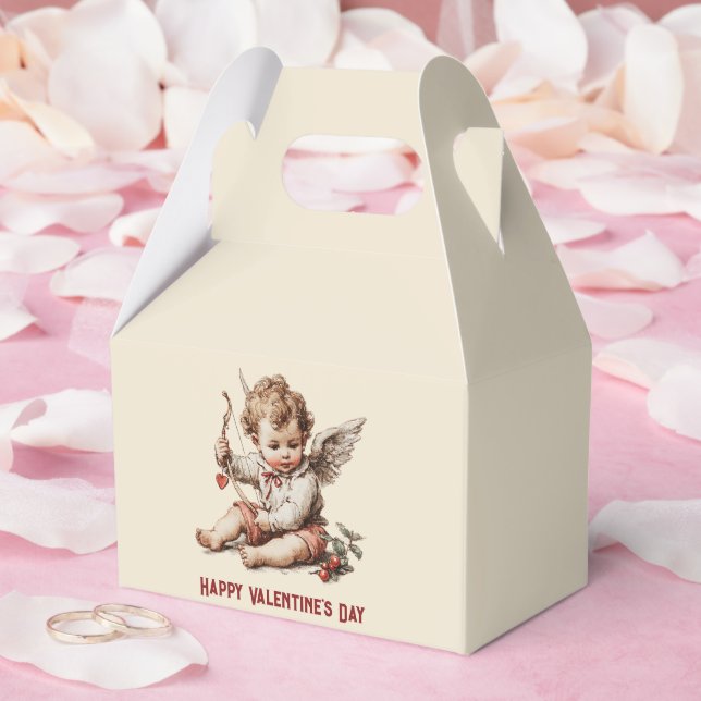 Vintage Cupid med hjärtebåge Presentaskar (Bröllop)