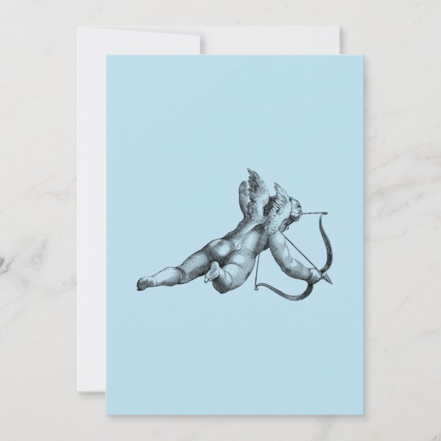 Vintage Cupid och Arrow Kärlek Cherub Angel Inbjudningar (Framsida)
