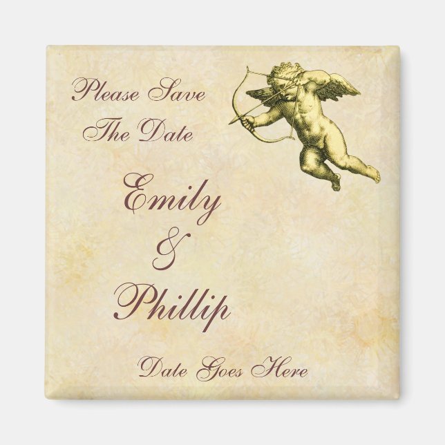 Vintage Cupid Spara datum magneter (Framsidan)