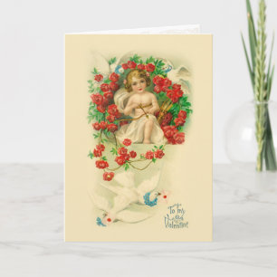 Vintage Cupid Valentine Card Helgkort