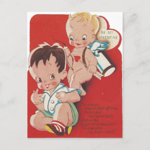 Vintage Cupid Valentine Copy Helg Vykort