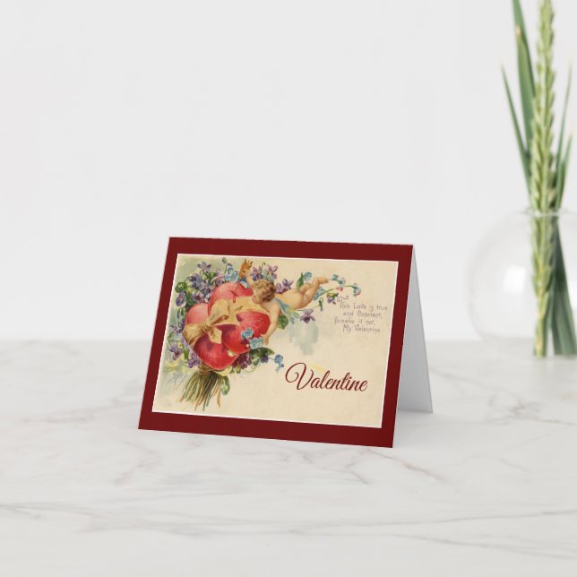 Vintage Cupid Valentine Helgkort (Framsida)