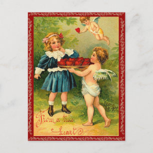 Vintage Cupid Valentine-vykort Helg Vykort
