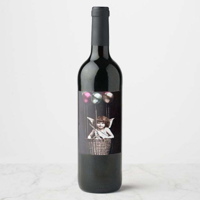 Vintage Cupid Vinflaska Etikett (Framsida)