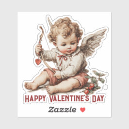 Vintage Cupid With Heart Bow Klistermärken