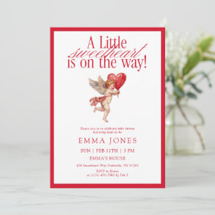 Vintage Cupidälskling Baby Shower Inbjudningar