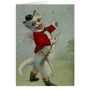 Vintage - Cupidkattunge, Hälsningskort