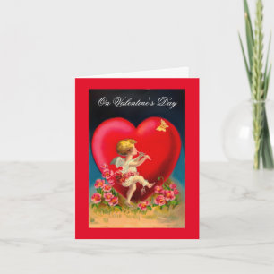 Vintage Cupid's Music Helgkort