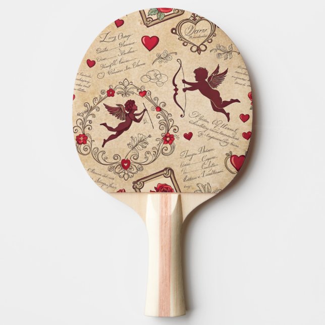 Vintage Cupids romantiska Mönster (2) Pingisracket (Framsidan)