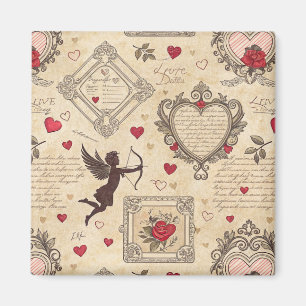 Vintage Cupids romantiska Mönster (8) Magnet