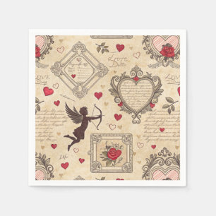Vintage Cupids romantiska Mönster (8) Pappersservett