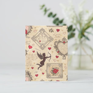 Vintage Cupids romantiska Mönster (8) Vykort