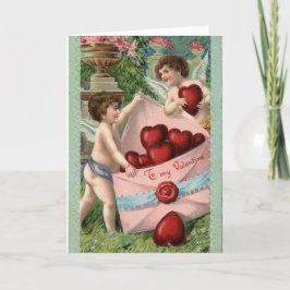 Vintage Cupids Valentine Helgkort