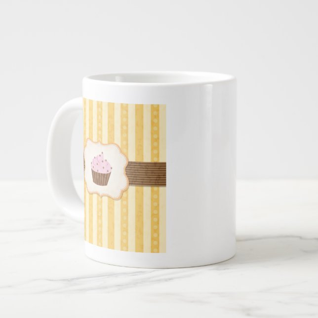 Vintage Cupkaka - bakgrund Jumbo Mugg (Framsida vänster)