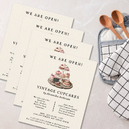 Vintage Cuptårta Retro Bakery Pastry Sweets Flygblad