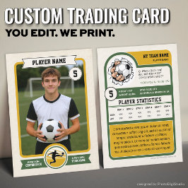 Vintage Custom Soccer Trading Card, Green Player