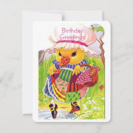 Vintage Cute Anka testar Vatten Julkort