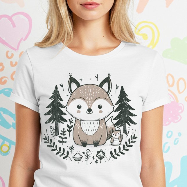 Vintage Cute Baby Fox T Shirt (Skapare uppladdad)