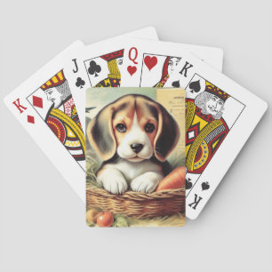 Vintage Cute Beagle Puppy Casinokort