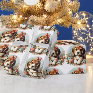 Vintage Cute Beagle Puppy Presentpapper