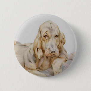 Vintage Cute Bloodhounds, Puppy Hundar by EJ Detmo Knapp