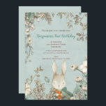 Vintage Cute Bunny Blommigt Löv 1:a födelsedagspoj Inbjudningar<br><div class="desc">Vintage till inbjudan dina gäster till första födelsedagsfesten av din son, med den här illustrationen av en söt bunny och grädda blommigtar och grön på ljust grönt färgad. Anpassa enkelt ord till era egna behov. Du kan också vara intresserad av vår lakan av enskilda namn och adressetiketter som finns tillgängliga...</div>