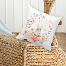 Vintage Cute Bunny Botanical Namn Flicka White