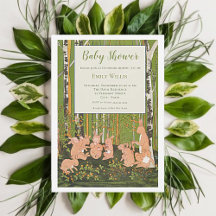 Vintage Cute Bunny Children Shower