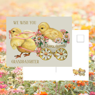 Vintage Cute Chick Girl Granddotter Påsk Helg Vykort