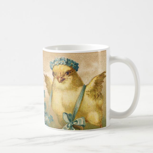 Vintage Cute Chicken med Påskägg Carriage Kaffemugg (Höger)