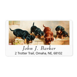 Vintage Cute Dachshund Puppies Fraktsedel