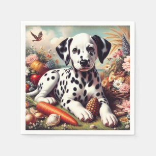 Vintage Cute Dalmatian Painting Pappersservett