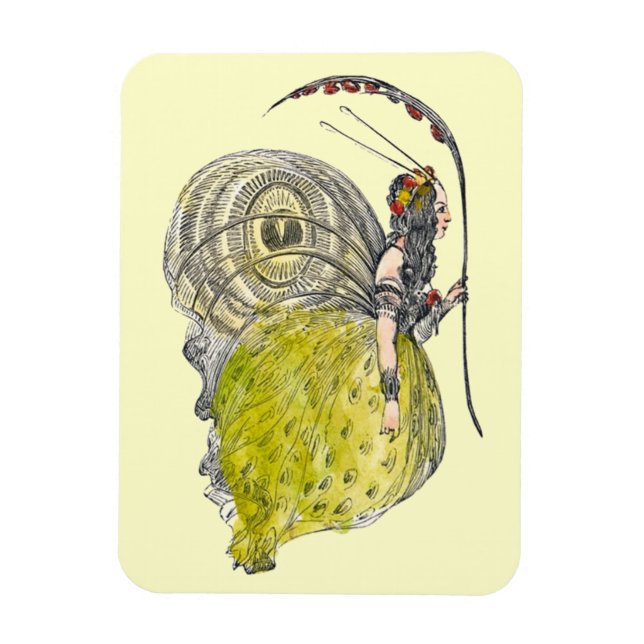 Vintage Cute Fantasy Butterfly Fairy med Vingar Magnet (Vertikal)
