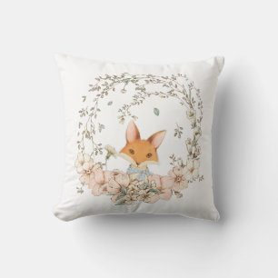 Vintage Cute Fox Greenery Namn Pojke Kudde