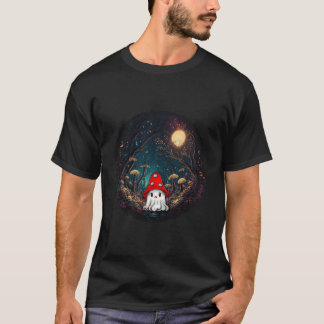 Vintage Cute Ghost Mushroom Forest Halloween Gothi T Shirt