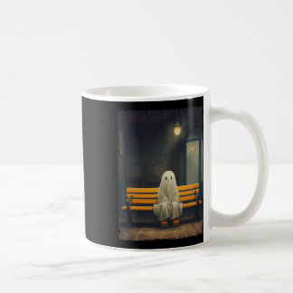Vintage Cute Ghost väntar Sitta på ordförande Hall Kaffemugg