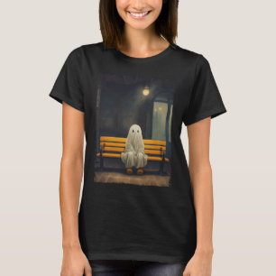 Vintage Cute Ghost väntar Sitta på ordförande Hall T Shirt