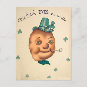 Vintage Cute Irish Potato St patrick's day Card Vykort