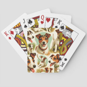 Vintage Cute Jack Russell Terrier Casinokort