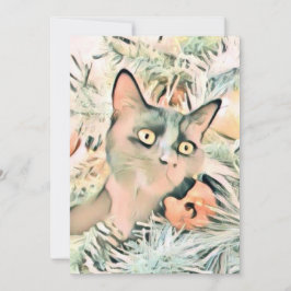 Vintage Cute-julklapp - vattenfärg Julkort