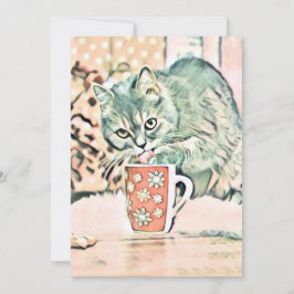 Vintage Cute-julklapp - vattenfärg Julkort