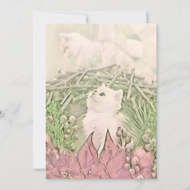 Vintage Cute-julklapp - vattenfärg Julkort (Framsida)