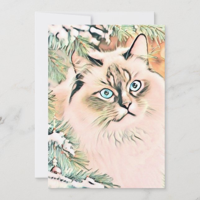 Vintage Cute-julklapp - vattenfärg Julkort (Framsida)