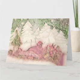 Vintage Cute-julklapp - vattenfärg Kort