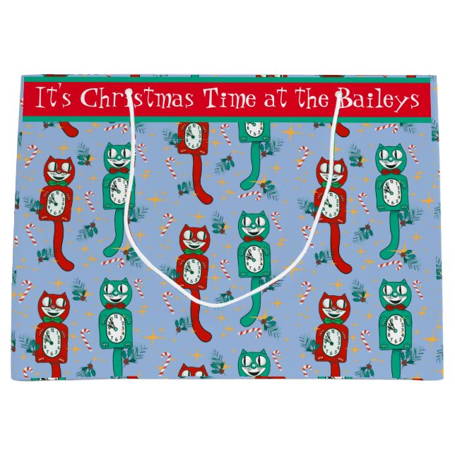 Vintage Cute Kit Cat Clock Personlig Gbit Bag (Framsidan)