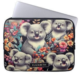 Vintage Cute Koala Painting Laptop Fodral