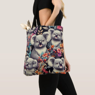 Vintage Cute Koala Painting Tygkasse